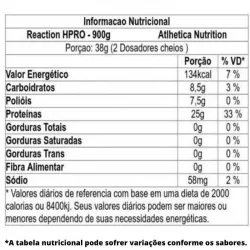 reaction-clean-hpro-900g-atlhetica-nutrition-tabela-njutricional-sao-paulo-brasil